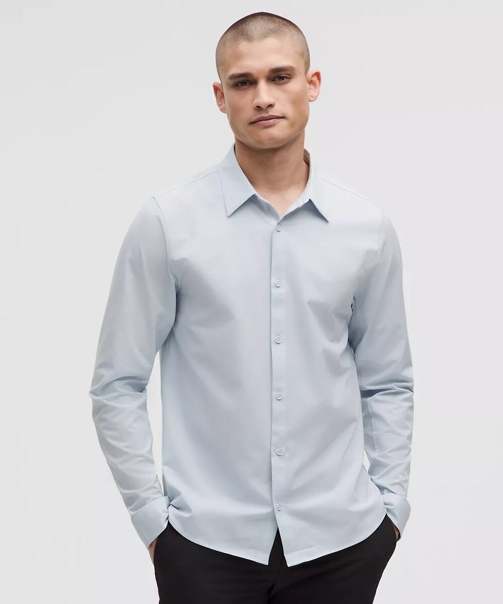 Lululemon Venture Shirt Slim Fit Long-Sleeves Cotton Blend Gray Size Small